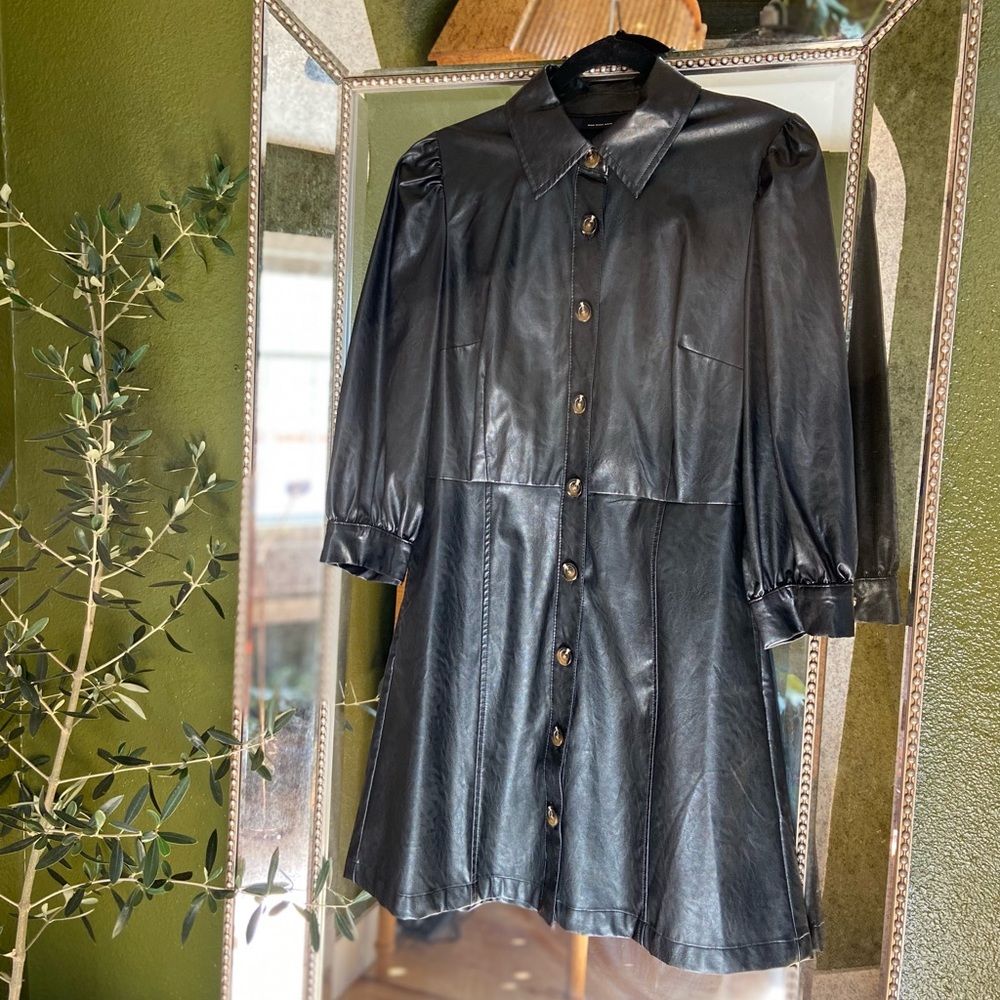 Faux Leather Jacket-dress